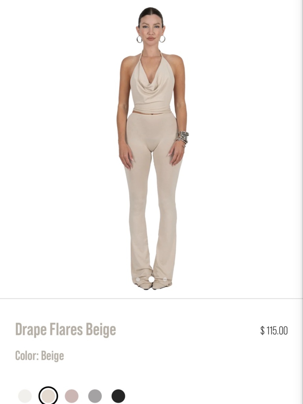 Davis active drape flares beige
